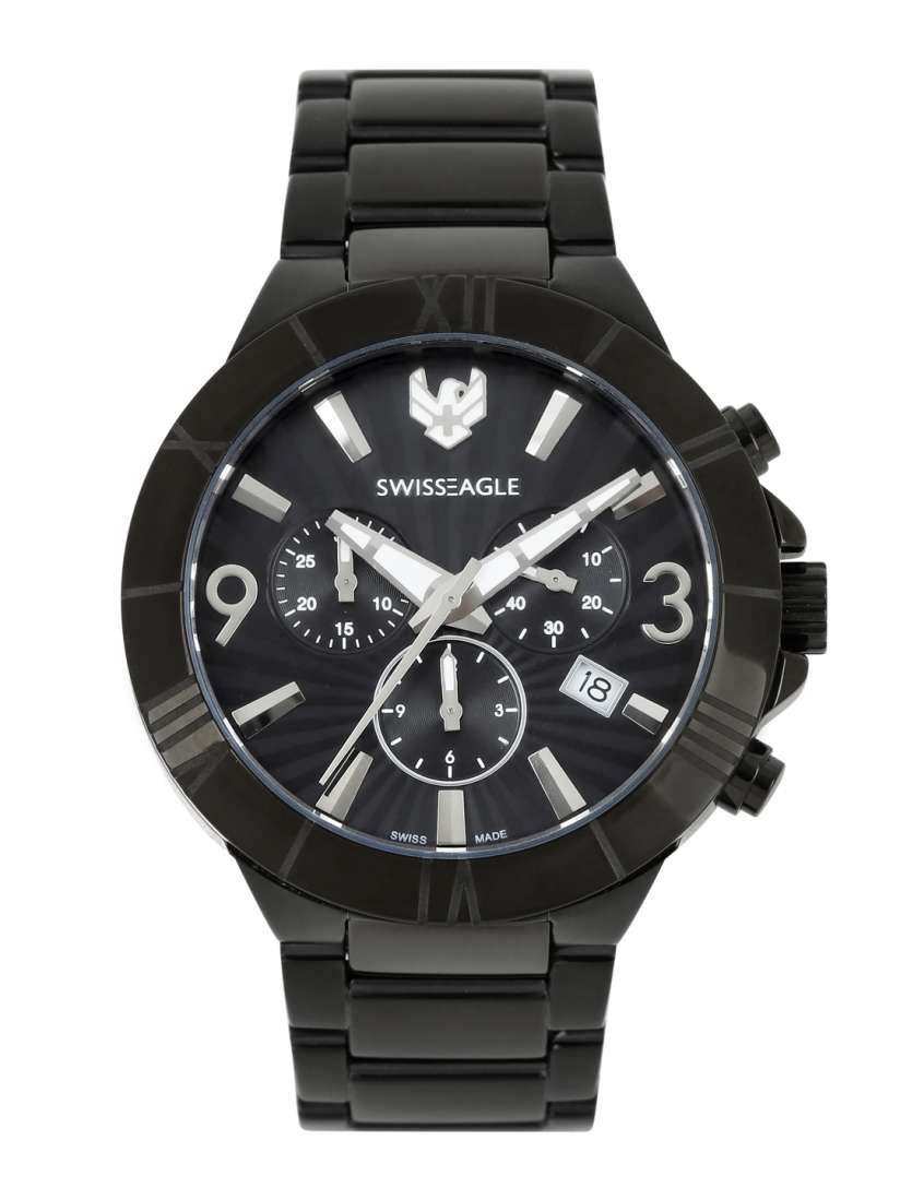 Buy Swiss Eagle Men Black Grey Dial Chronograph Watch SE 9070 33 Watches for Men 1377464 Myntra