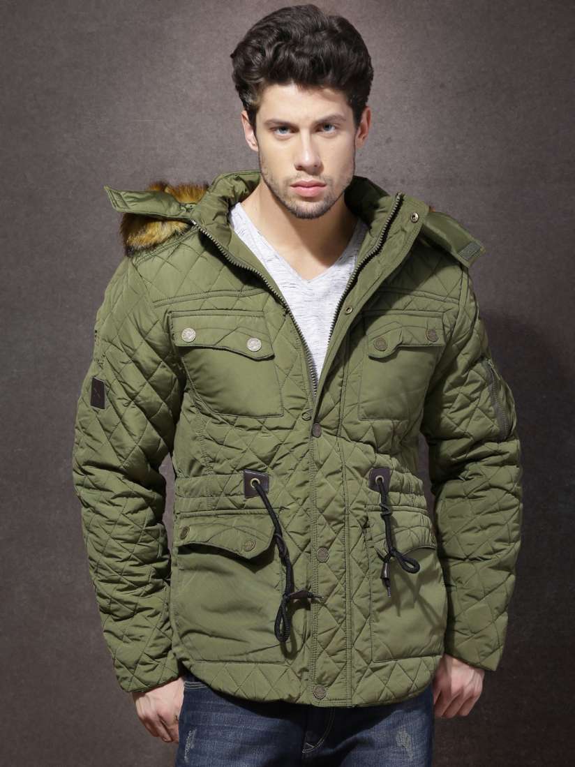 Mens olive green parka coat online