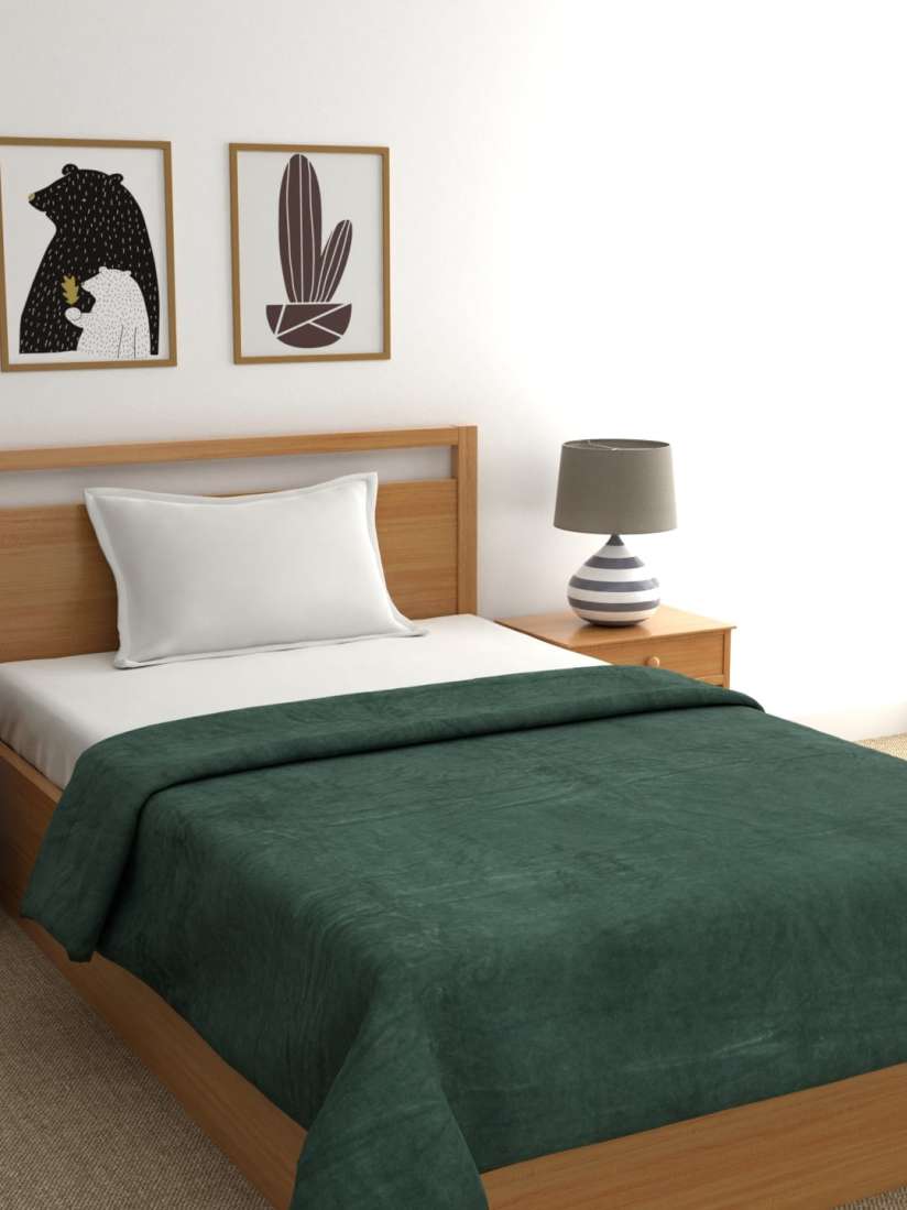 Buy Raymond Home Green Solid AC Room 270 GSM Single Bed Blanket Blankets Quilts and Dohars for Unisex 13798372 Myntra