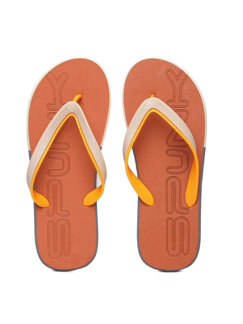 Buy Spunk Men Beige Rust Orange Colourblocked Flip Flops Flip Flops for Men 1380035 Myntra