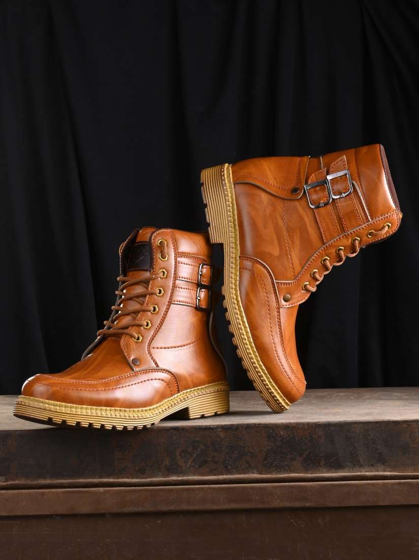 Buy Big fox Men Brown Solid Flat Boots Casual Shoes for Men 13805858 Myntra
