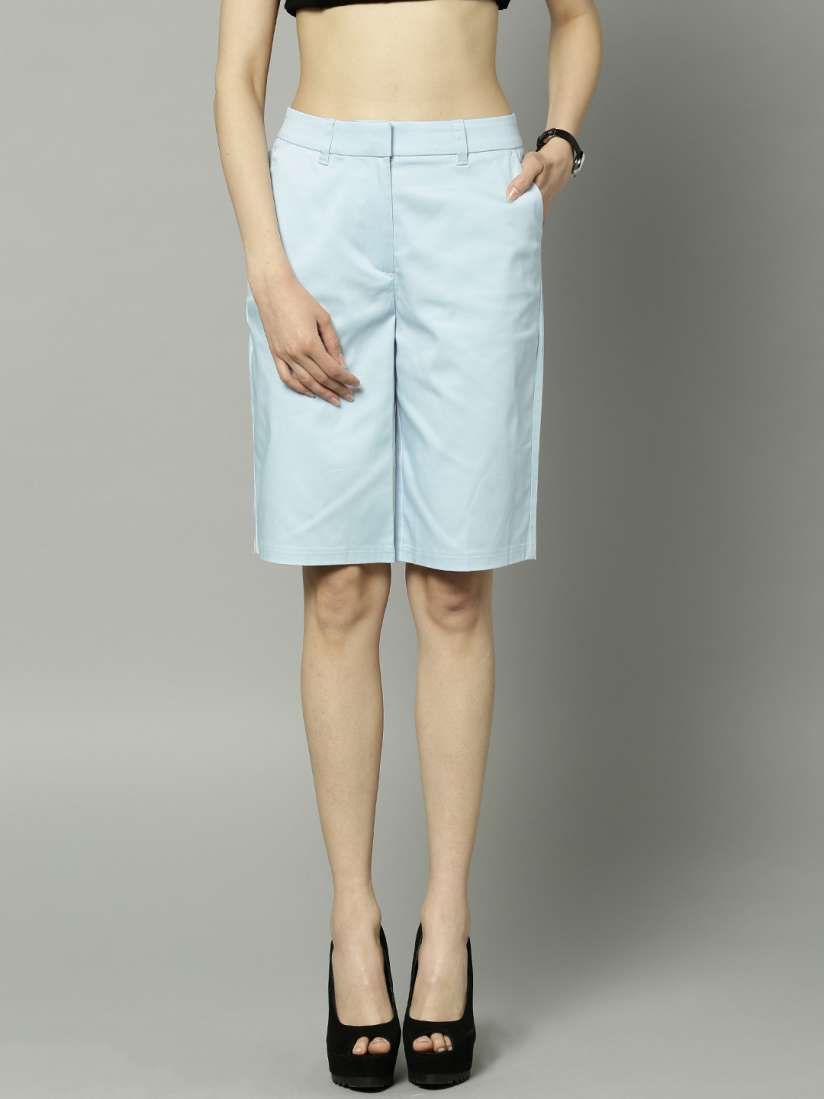 Buy Marks Spencer Blue Tailored Fit Shorts Shorts for Women 1380593 Myntra