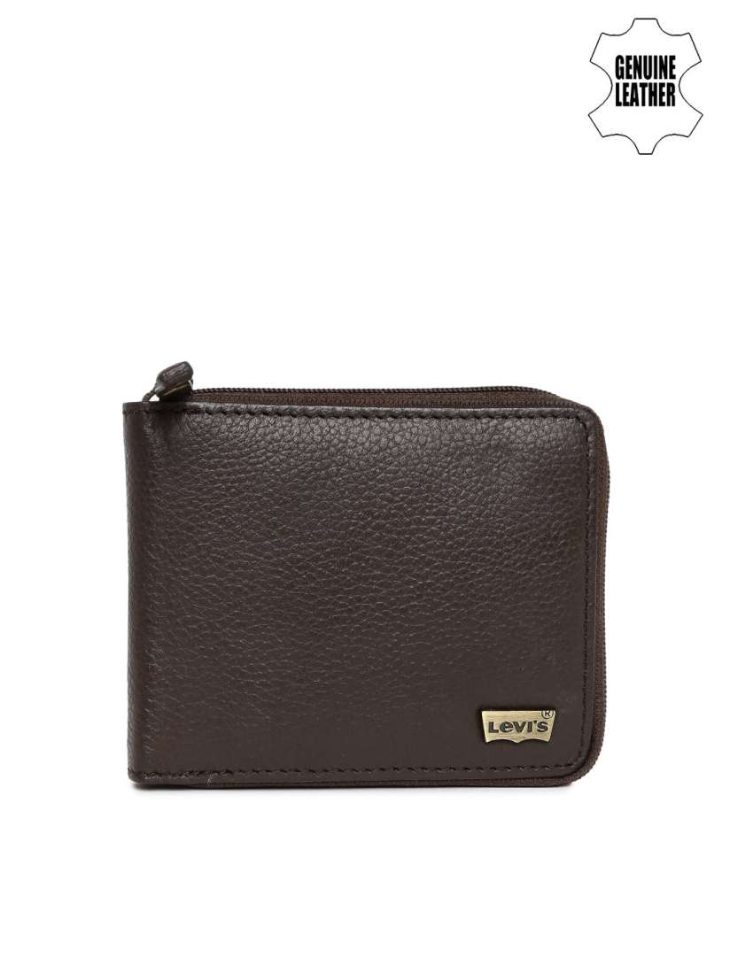 Buy Levi s Men Brown Genuine Leather Zipper Wallet Wallets for Men 1381937 Myntra