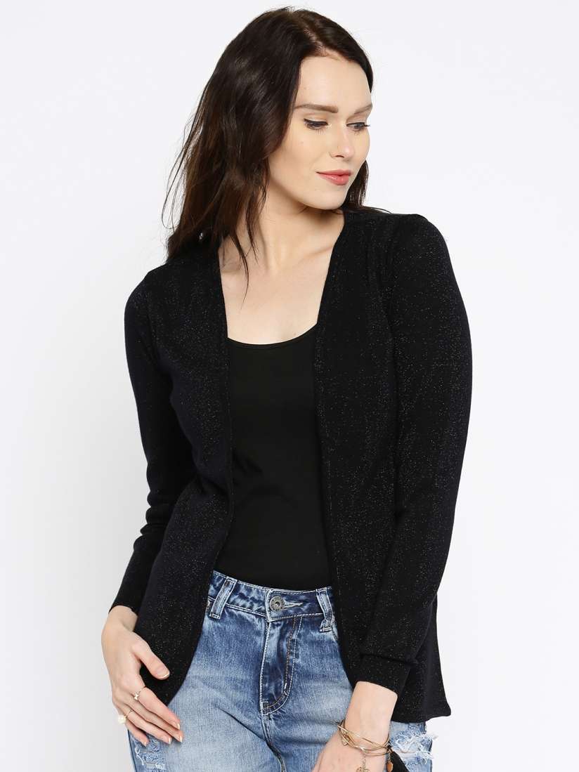 Buy Anouk Black Shimmery Shrug Shrug for Women 1382048 Myntra