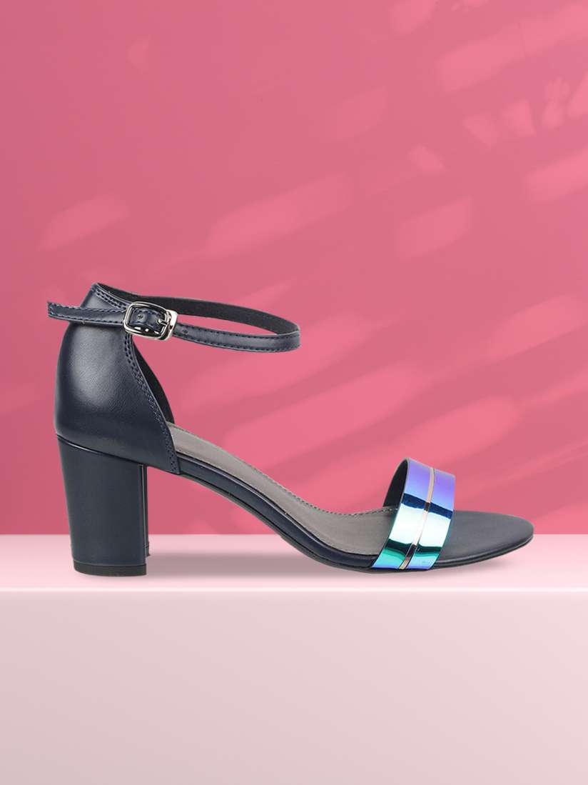 Buy Mochi Women Navy Blue Solid Block Heels Heels for Women 13821778 Myntra