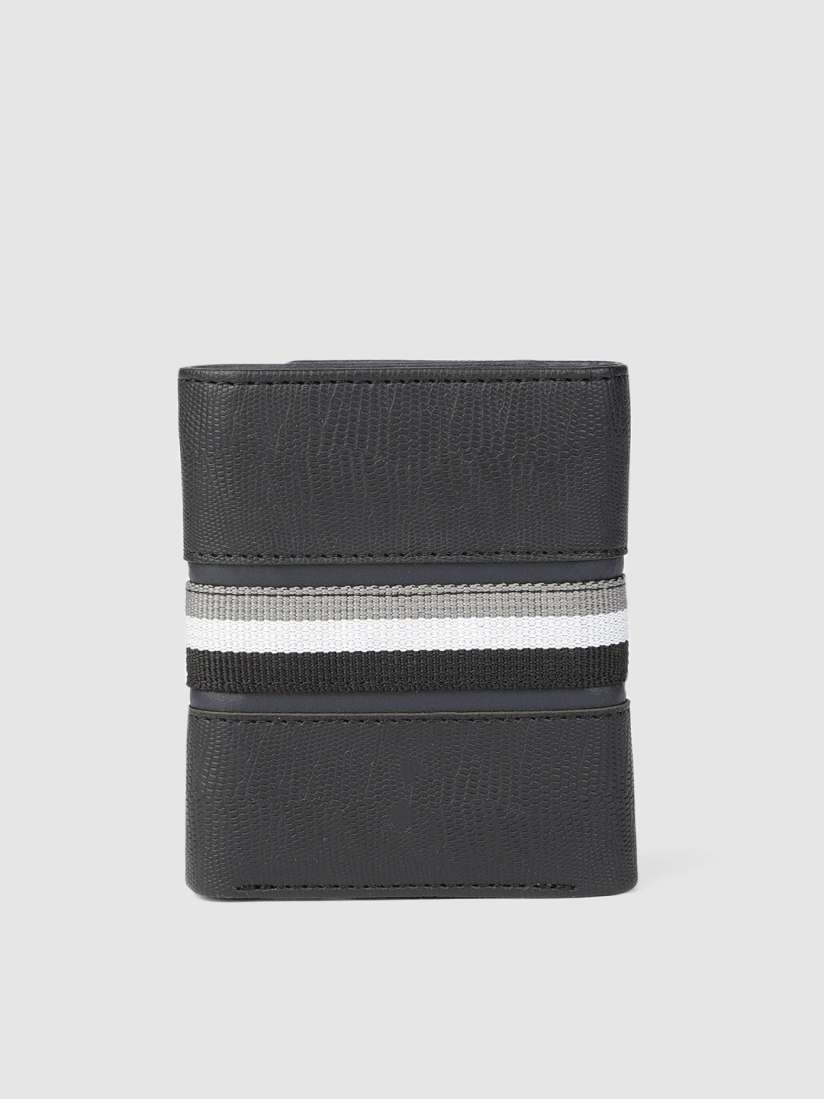 Buy Baggit Men Black Striped Three Fold Wallet Wallets for Men 13828534 Myntra