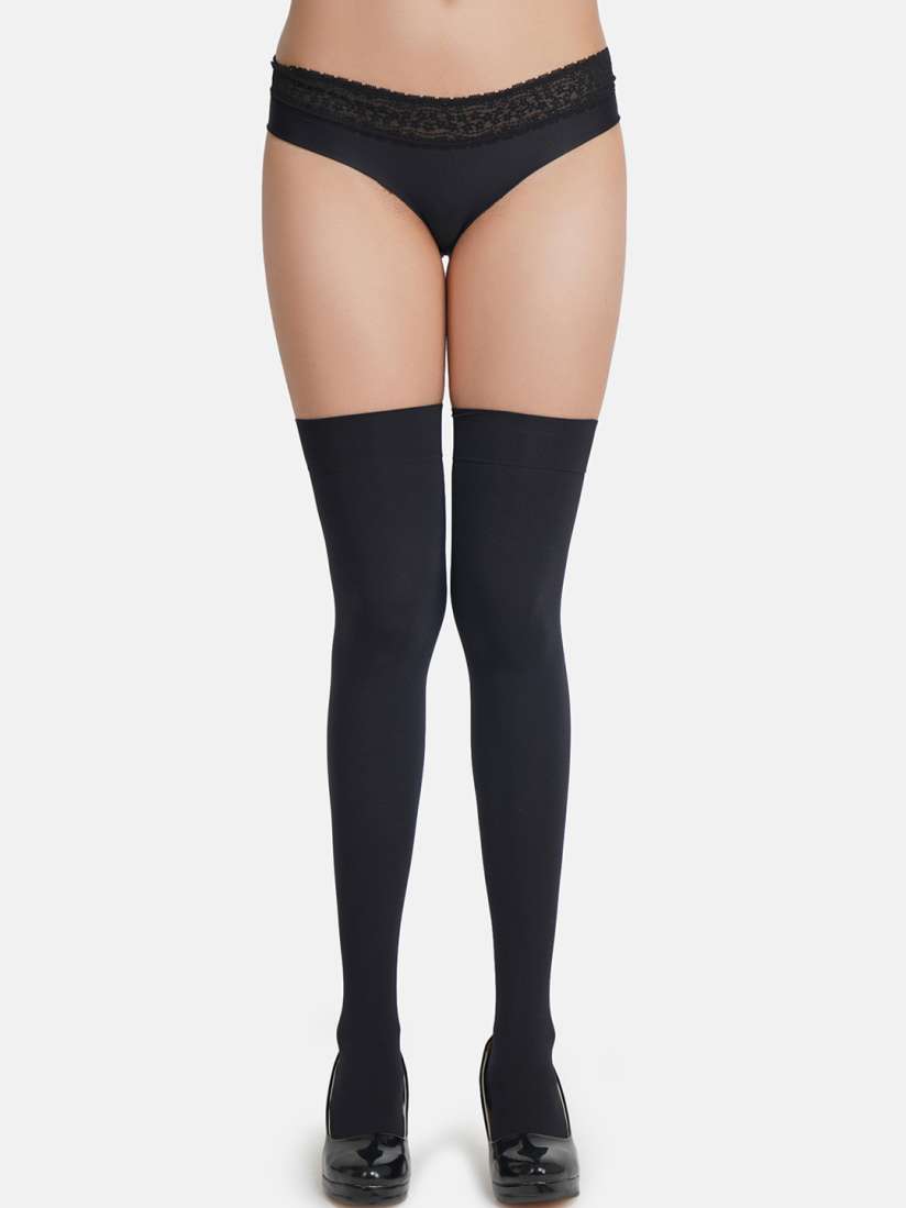 Thigh high opaque tights top