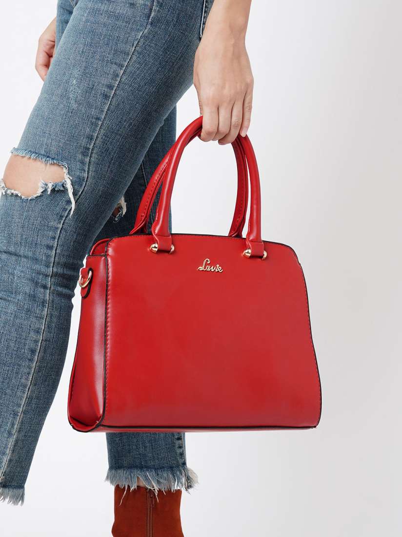 Buy Lavie Ushawu Red Saffiano Textured Structured Medium Handheld Handbags for Women 13840560 Myntra