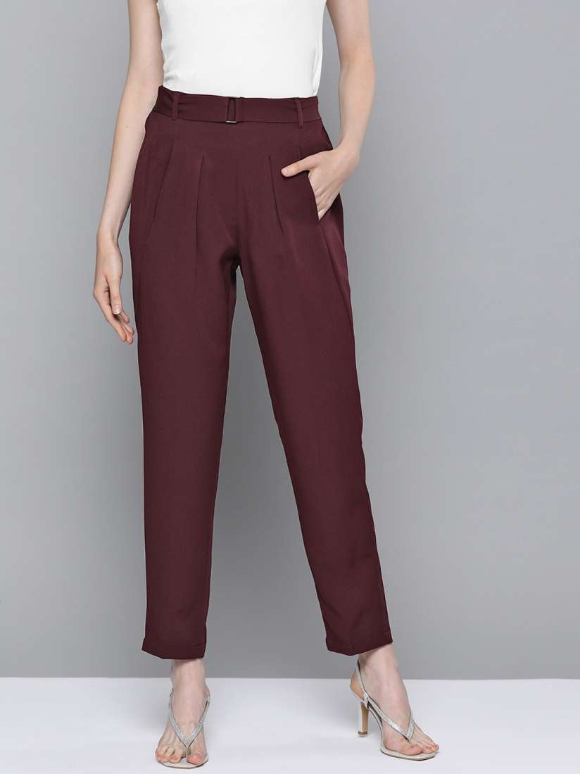 Burgundy ladies trousers top