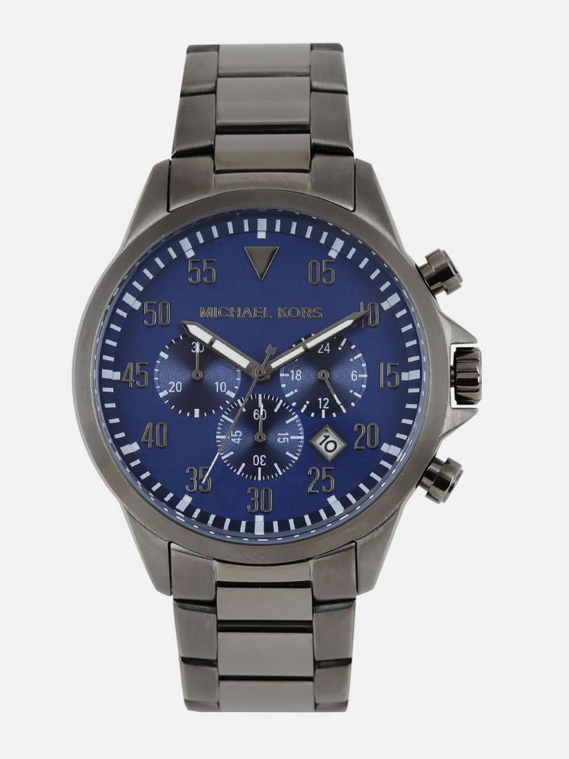 Michael kors men's blue watch best sale
