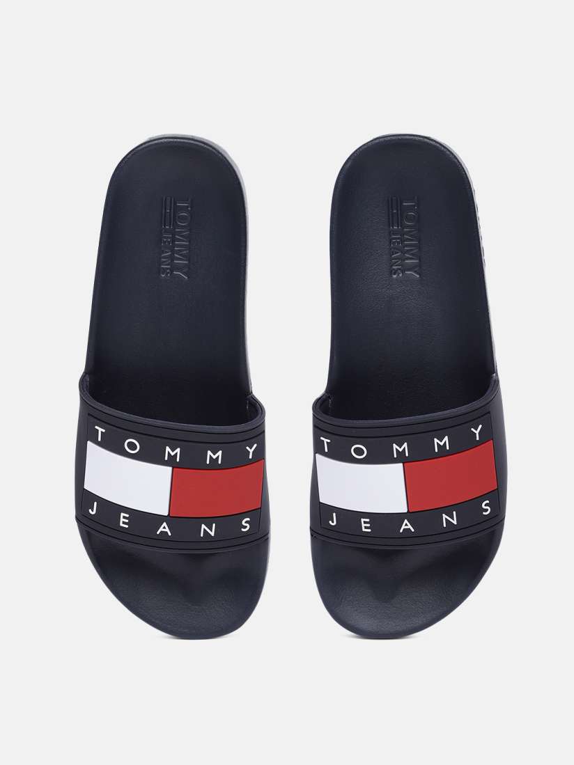 Buy Tommy Hilfiger Women Blue Self Design Sliders Flip Flops for Women 13852764 Myntra