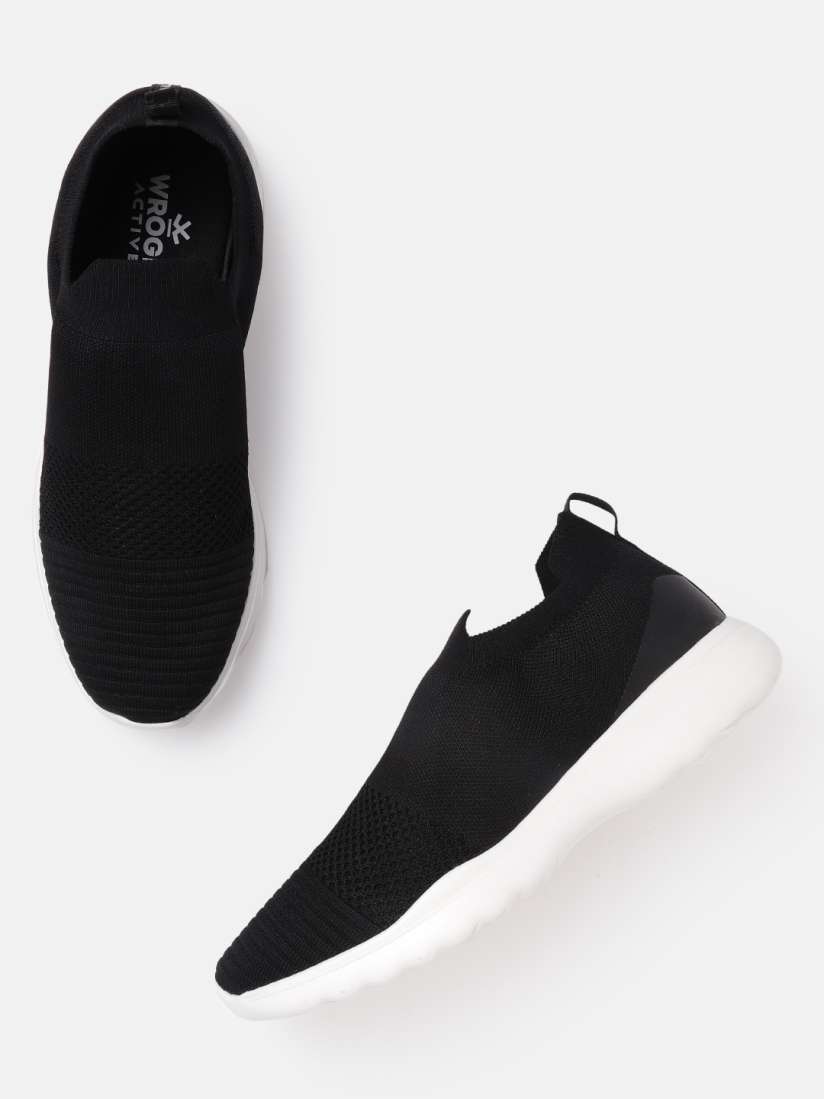 Buy WROGN ACTIVE Men Black Woven Design Slip On Sneakers Casual Shoes for Men 13857124 Myntra