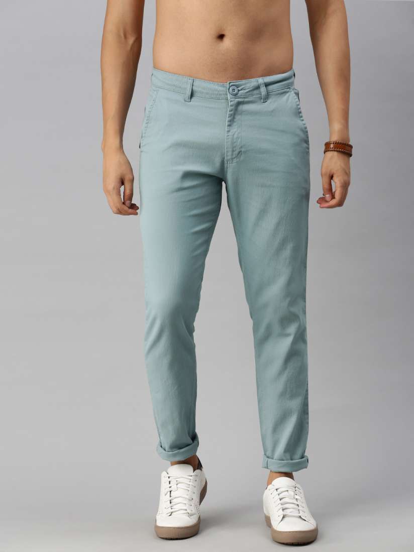 Buy Roadster Men Blue Regular Fit Self Design Regular Trousers Trousers for Men 13859140 Myntra