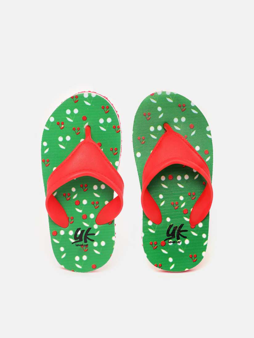 Red and green flip flops top