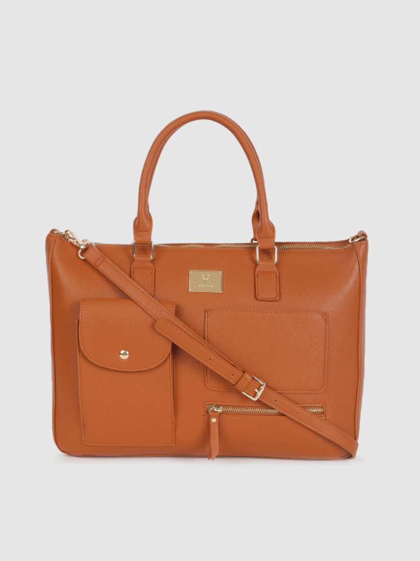 Allen solly tan solid handheld bag new arrivals