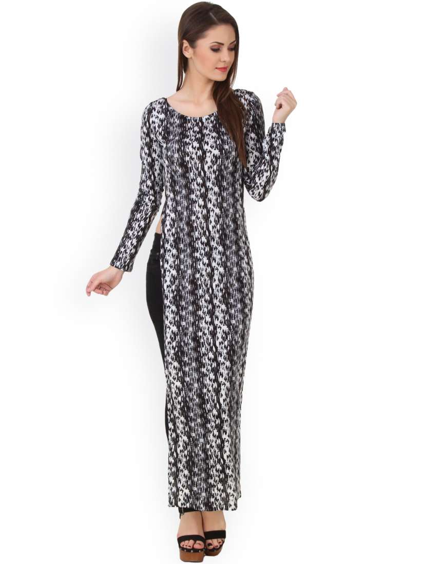 Buy Texco Black White Printed Maxi Top Tops for Women 1386507 Myntra