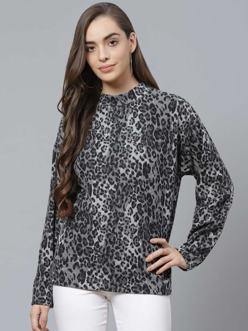 Animal print sweatshirt womens best sale