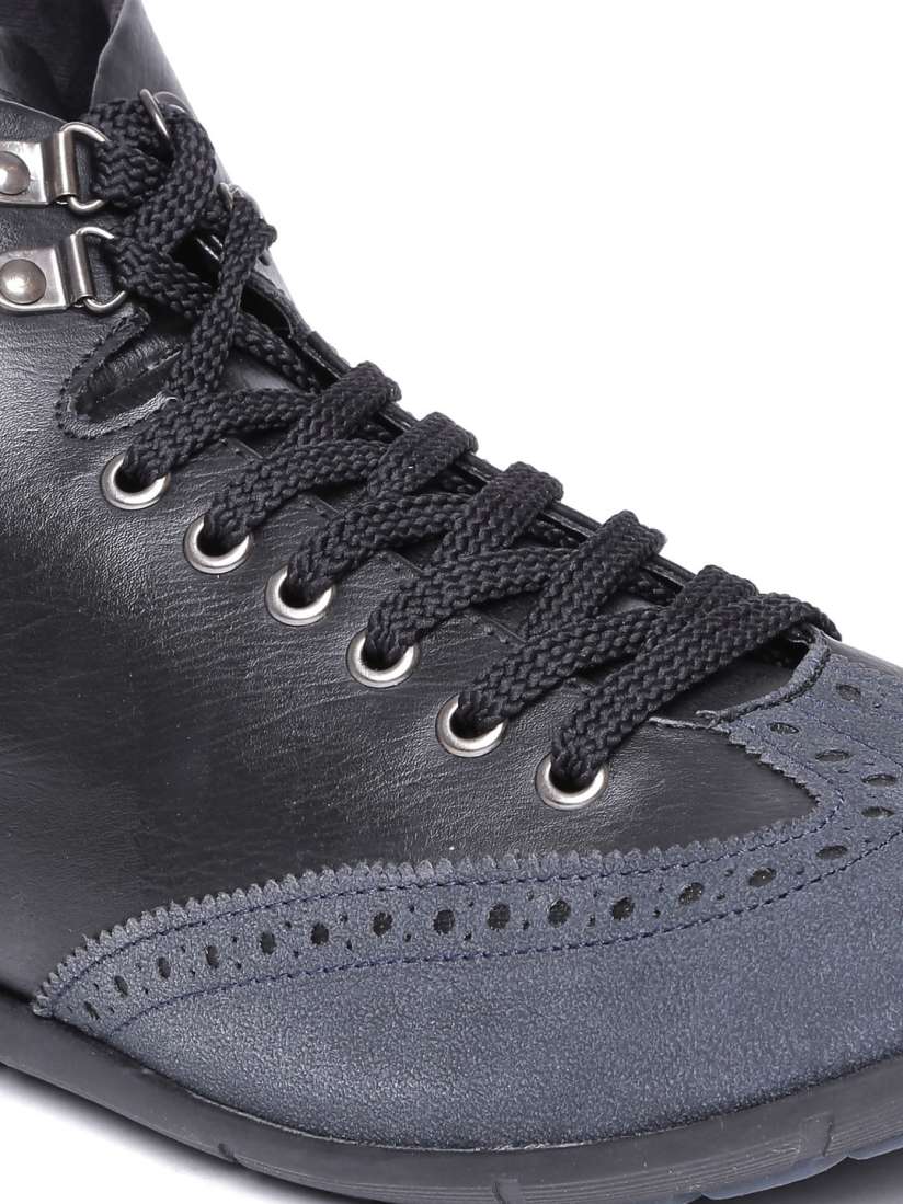 Buy Knotty Derby By Arden Men Black Textured Boots Casual Shoes for Men 1387720 Myntra