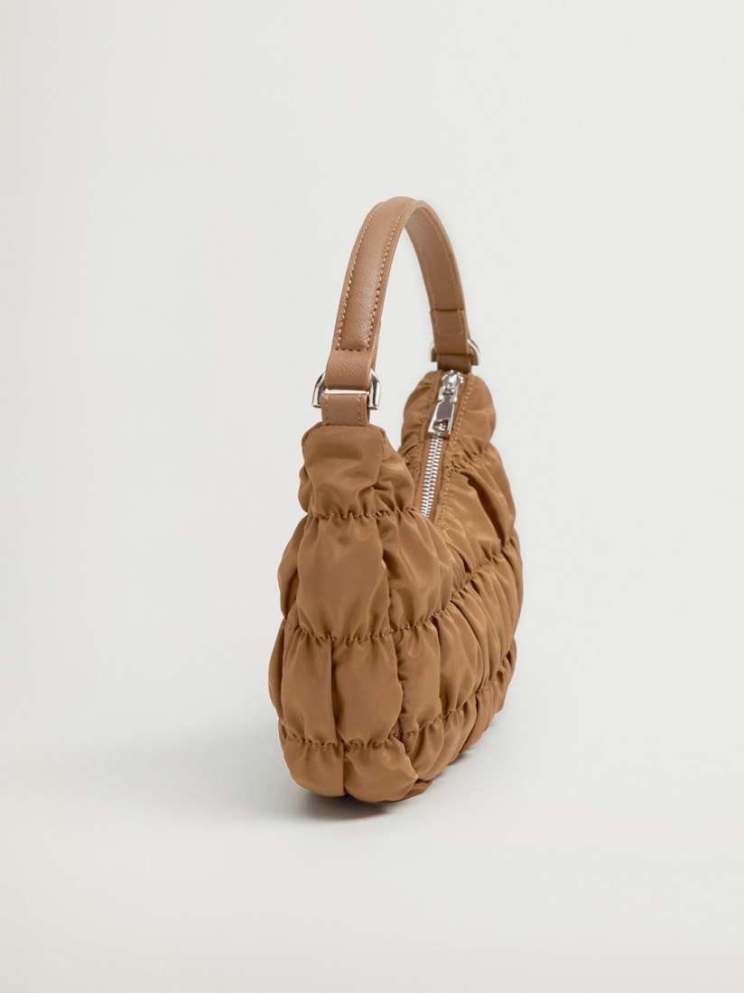 Buy MANGO Brown Ruched Solid Sustainable Handheld Bag Handbags for Women 13884230 Myntra