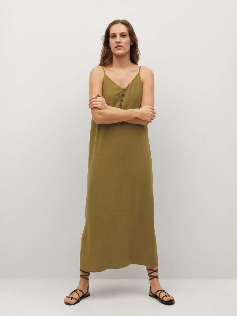 Buy MANGO Women Olive Green Solid Maxi Dress Dresses for Women 13884244 Myntra