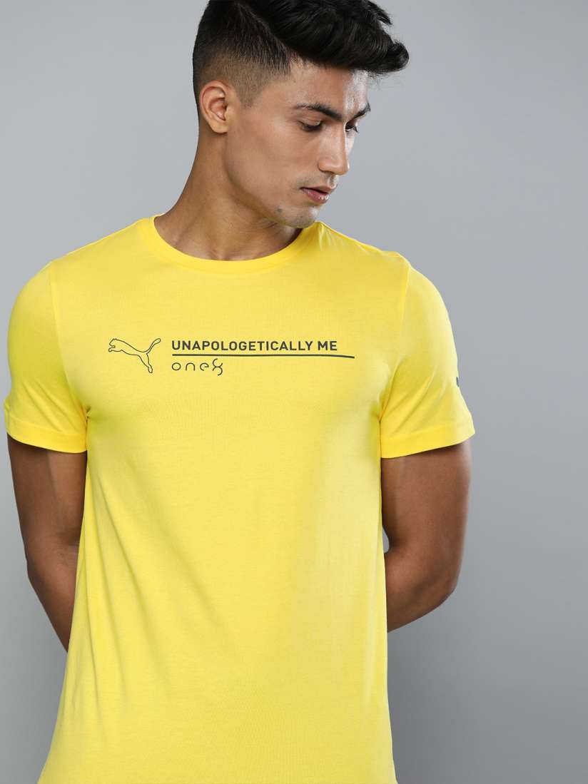 Puma one8 yellow t shirt top