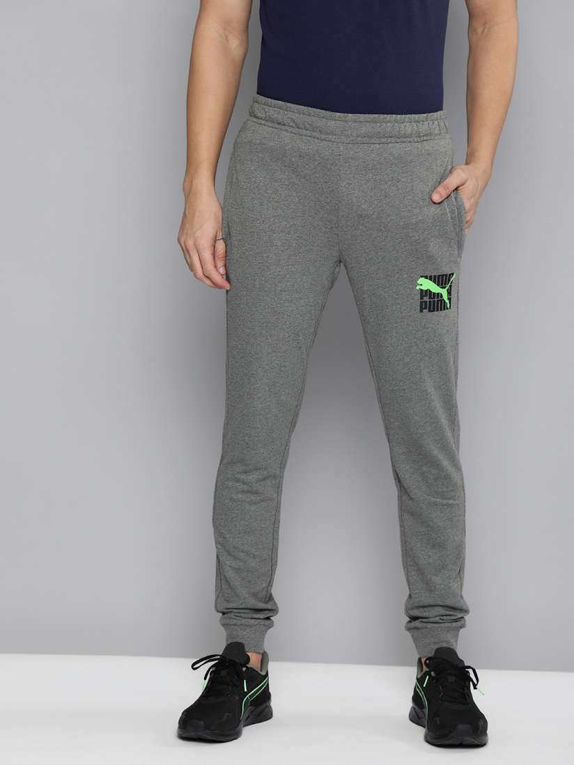 Buy Puma Men Grey Melange Slim Fit Solid graphic pant 12 Slim Fit Joggers Track Pants for Men 13887486 Myntra