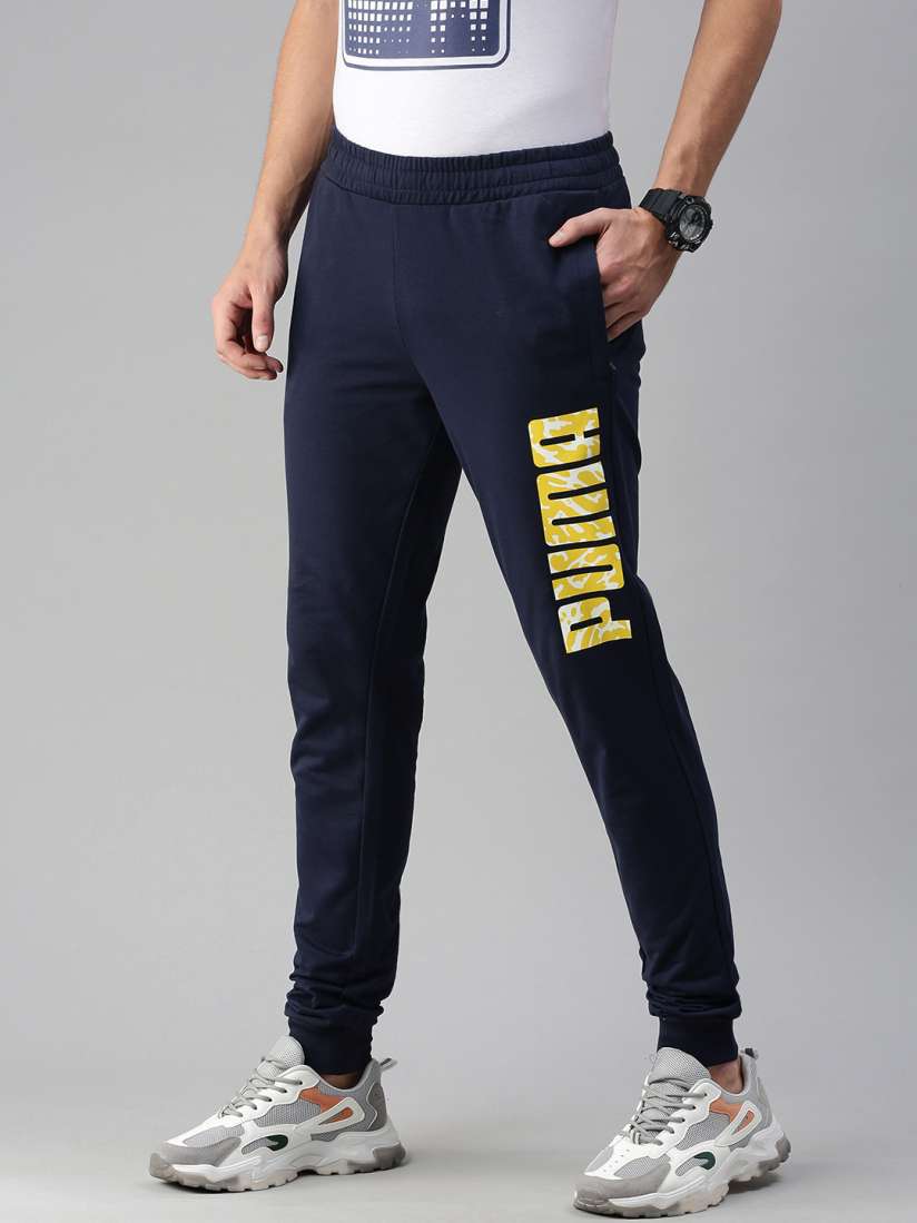 Buy Puma Men Navy Blue Graphic 13 Peacoat Solid Joggers Track Pants for Men 13887488 Myntra