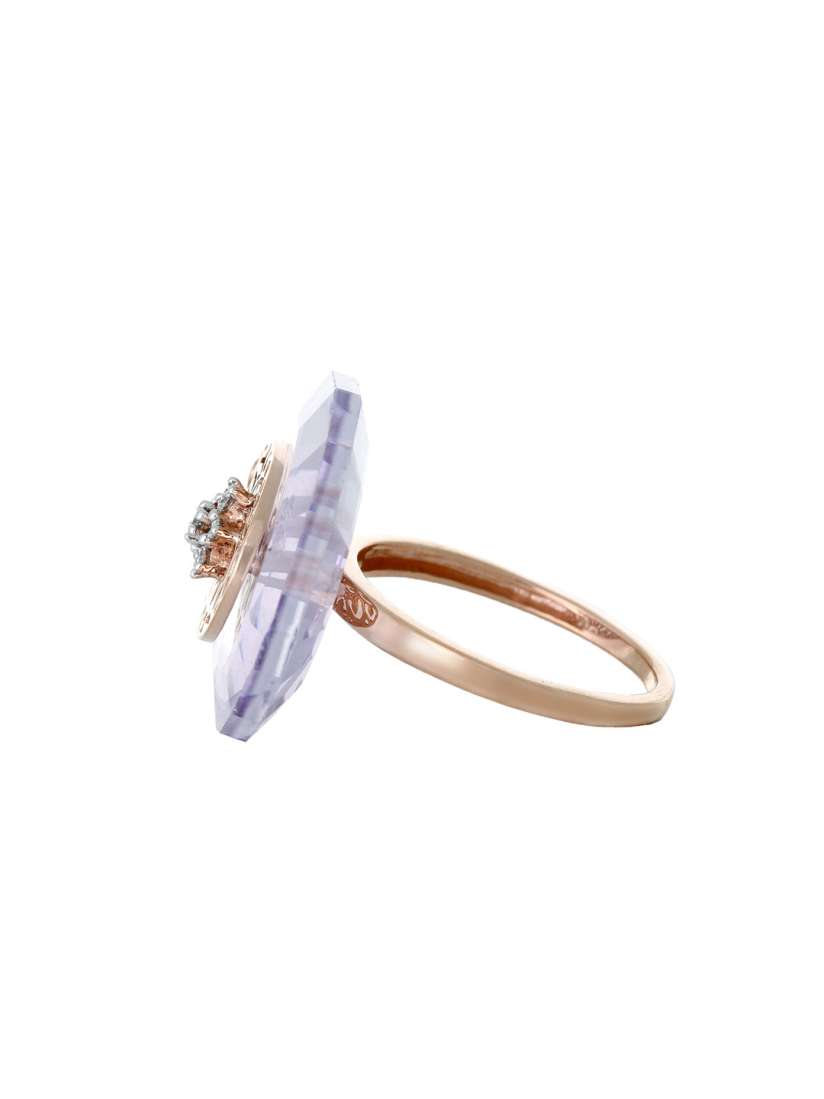 Buy Mia by Tanishq 2.65 g 14 Karat Rose Gold Precious Ring with Diamonds Amethyst Ring Diamond for Women 1390458 Myntra