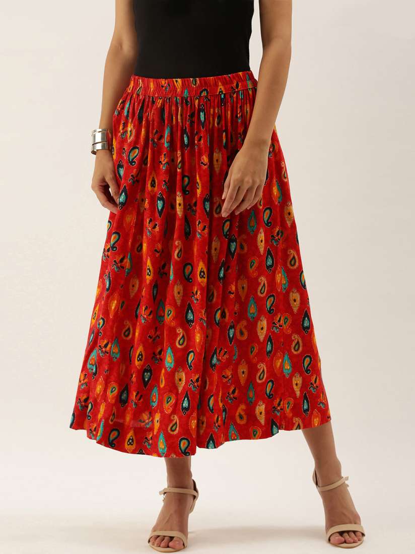 Red skirt myntra sale