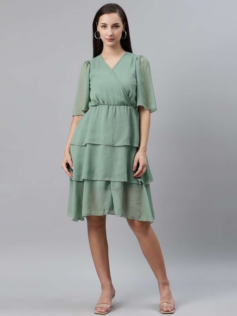 Layered wrap dress hot sale