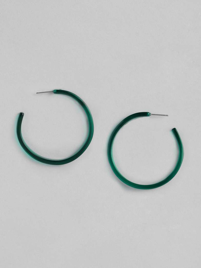 Buy justpeachy Green Circular Neon Hoop Earrings Earrings for Women 13918278 Myntra