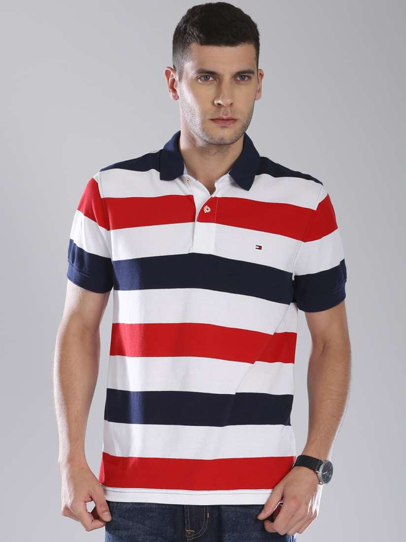 Red and white tommy hilfiger shirt cheap