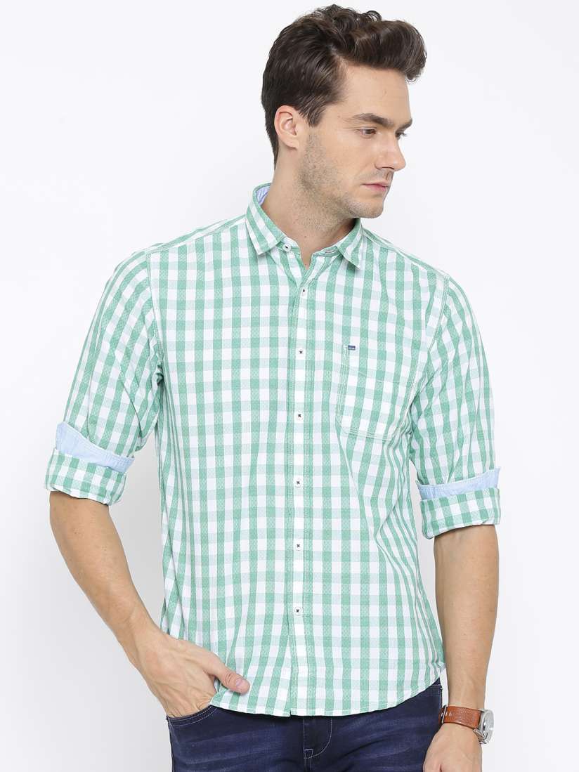 Buy Pepe Jeans Men Green Checked Casual Shirt Shirts for Men 1392733 Myntra