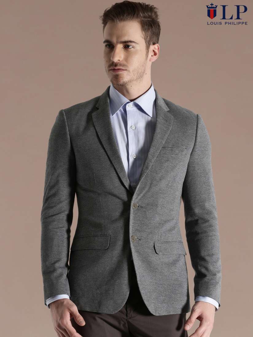 Louis philippe grey blazer best sale