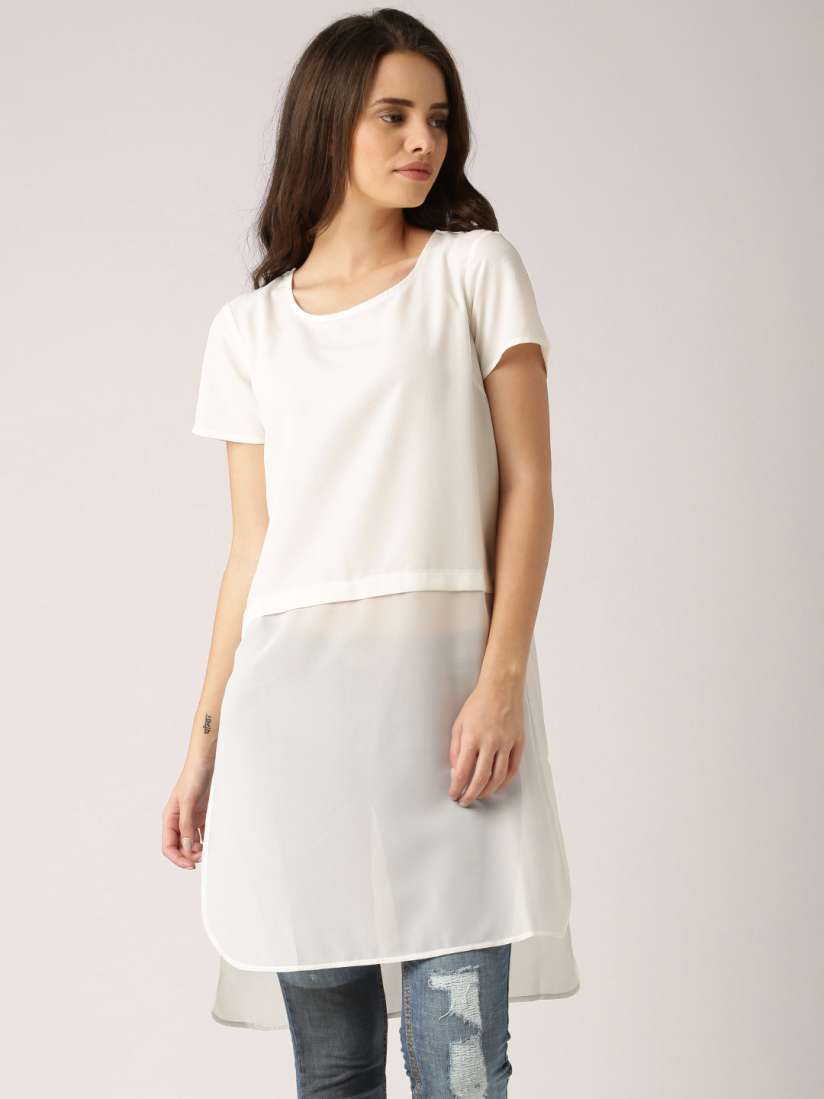 Buy DressBerry Off White Polyester Maxi Top Tops for Women 1393693 Myntra