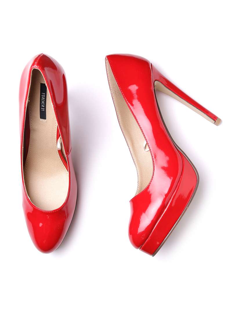 Buy FOREVER 21 Women Red Glossy Pumps Heels for Women 1393760 Myntra