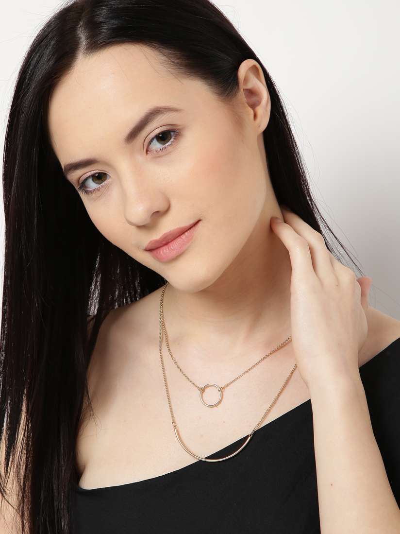 Forever 21 gold layered necklace shop