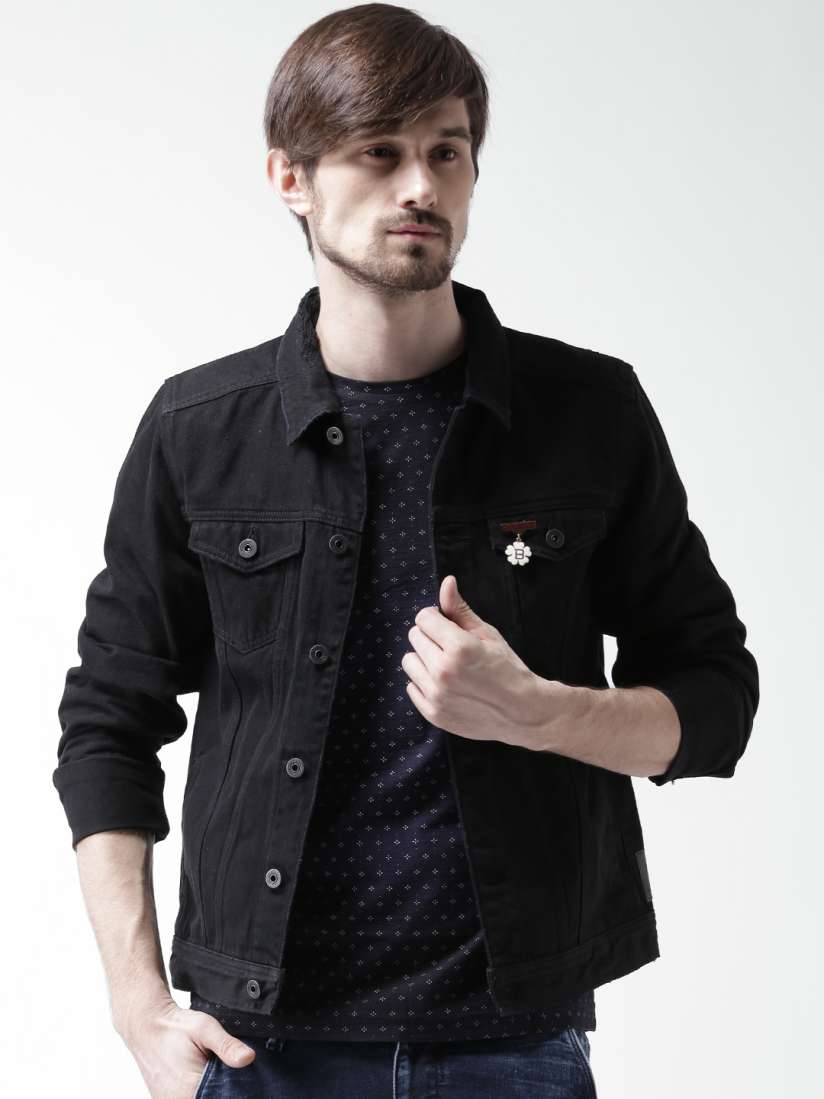 Buy Scotch Soda Black Denim Jacket Jackets for Men 1394884 Myntra