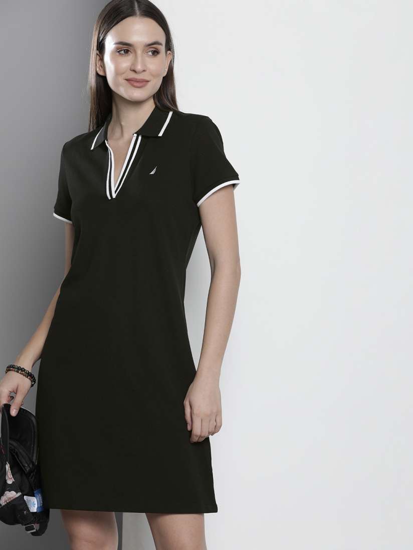 Buy Nautica Black Solid T shirt Dress Dresses for Women 13949036 Myntra