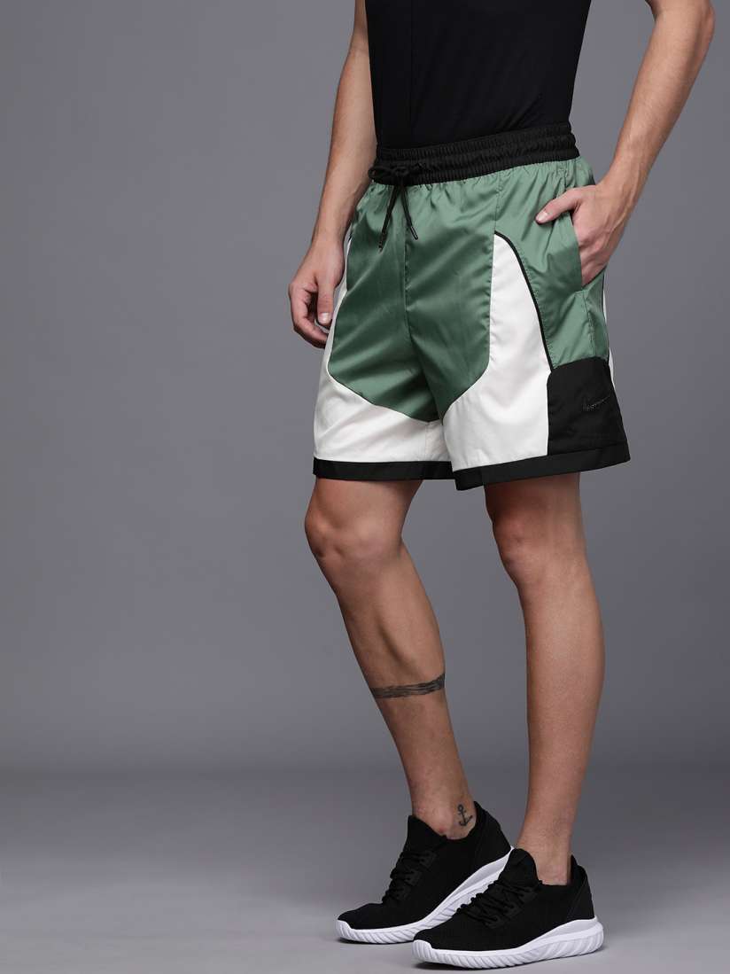 Buy Nike Men Green White Colourblocked Regular Fit THROWBACK SHORT NARRAT Basketball Shorts Shorts for Men 13950090 Myntra