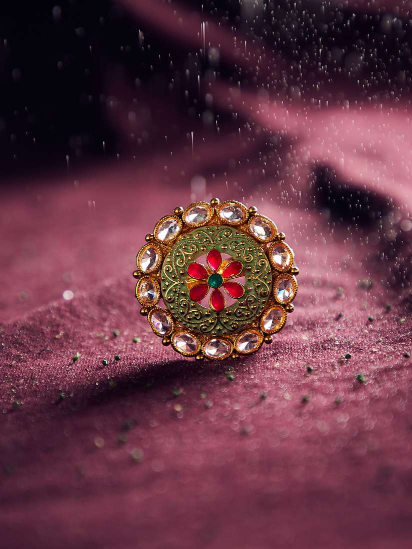 Kundan gold ring design discount