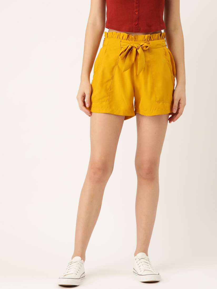 Yellow paper bag shorts on sale