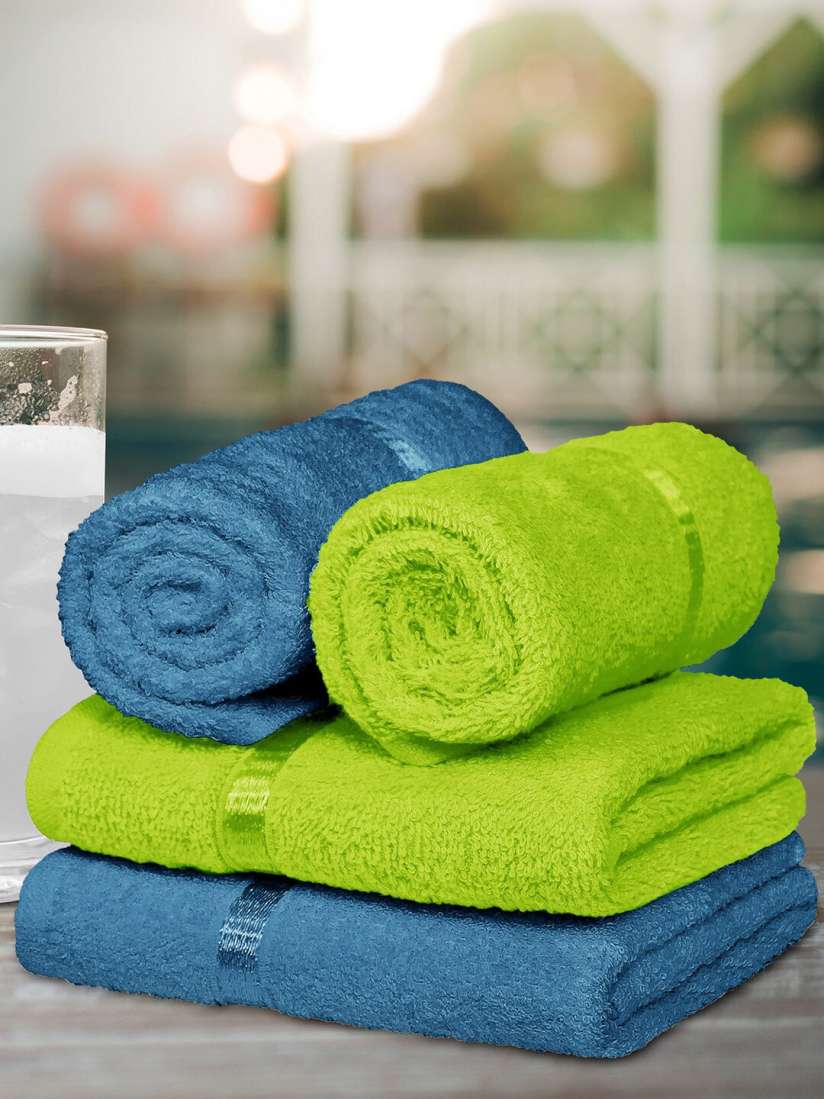 Blue and green hand towels outlet