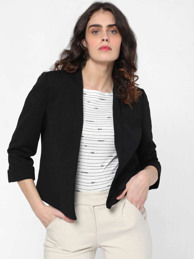 Buy Vero Moda Women Black Solid Open Front Jacket Jackets for Women 14007812 Myntra