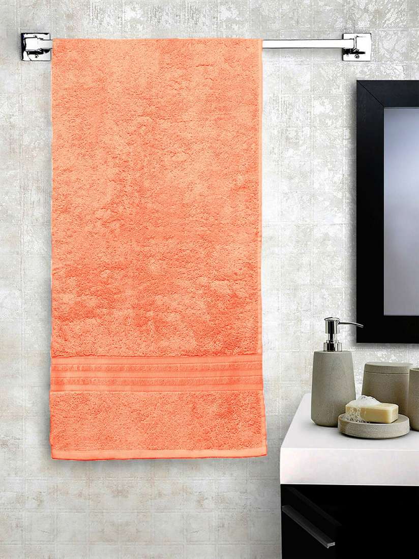 Buy Lushomes Peach Colored Solid 400 GSM Turkish Cotton Bath Towel Bath Towels for Unisex 14008358 Myntra