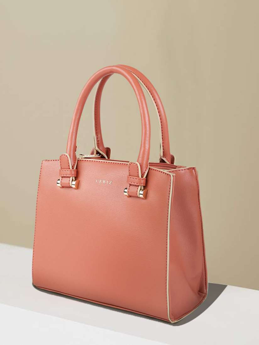 Buy CERIZ Coral Textured Handheld Bag With Detachable String Strap Handbags for Women 14014946 Myntra