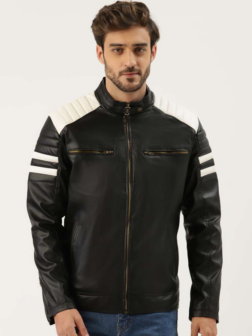 Buy Leather Retail Men Black Solid Leather Jacket Jackets for Men 14028424 Myntra