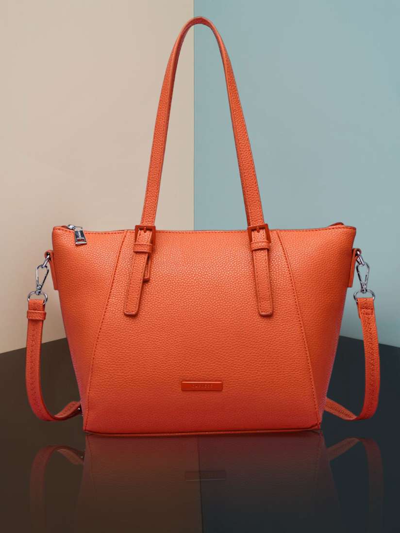 Buy Caprese Coral Orange PU Structured Sling Bag Handbags for Women 14035836 Myntra