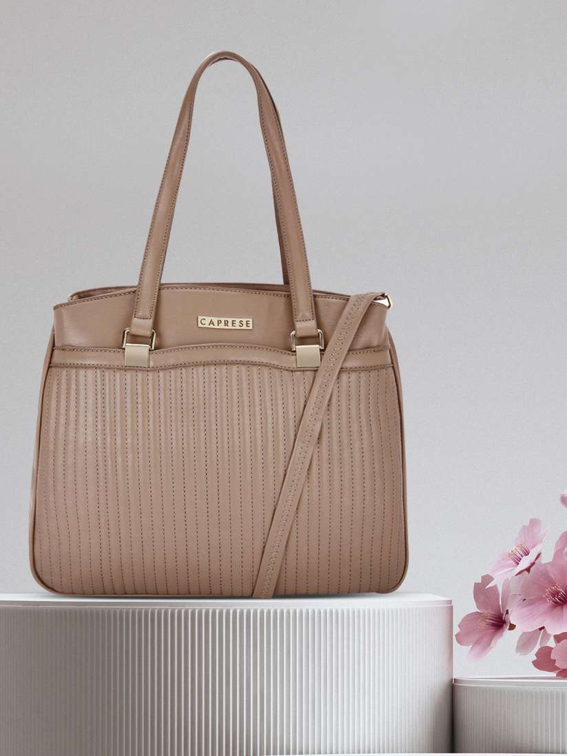 Buy Caprese Taupe Striped Shoulder Bag Handbags for Women 14036110 Myntra