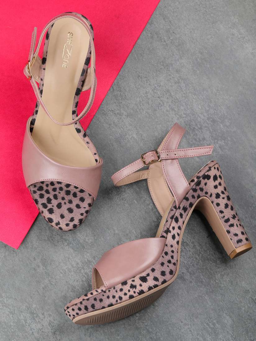 Peach block heels shop